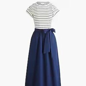 J. Crew Button-shoulder tie-waist knit mixy dress XXS